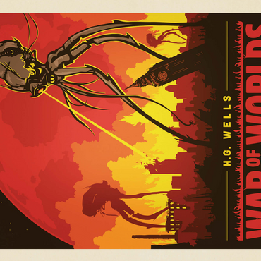 War of the Worlds: H.G. Wells, Vintage Poster 500 Jigsaw Puzzle 3D Modell