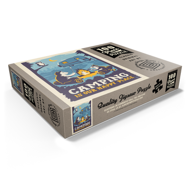 Camping Is Our Happy Place! (Cartoon Critters), Vintage Poster 100 Jigsaw Puzzle box view1