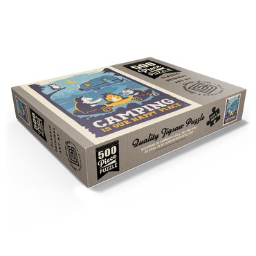 Camping Is Our Happy Place! (Cartoon Critters), Vintage Poster 500 Jigsaw Puzzle box view1