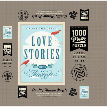 My Favorite Love Story, Vintage Poster 1000 Jigsaw Puzzle box 3D Modell