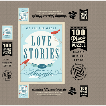 My Favorite Love Story, Vintage Poster 100 Jigsaw Puzzle box 3D Modell