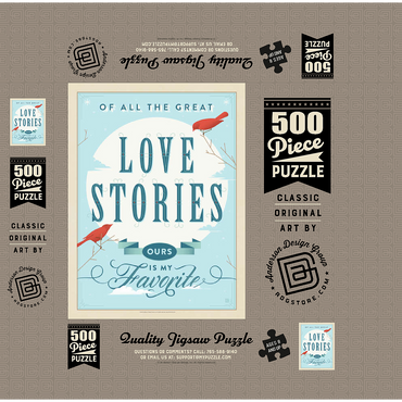 My Favorite Love Story, Vintage Poster 500 Jigsaw Puzzle box 3D Modell