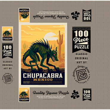 Mythical Creatures: Chupacabra, Vintage Poster 100 Jigsaw Puzzle box 3D Modell