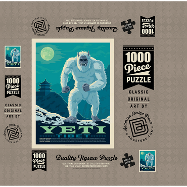 Mythical Creatures: Yeti, Vintage Poster 1000 Jigsaw Puzzle box 3D Modell