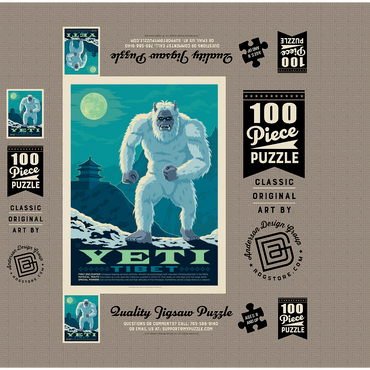 Mythical Creatures: Yeti, Vintage Poster 100 Jigsaw Puzzle box 3D Modell