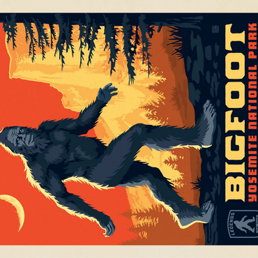 Legends Of The National Parks: Yosemite's Bigfoot, Vintage Poster 100 Jigsaw Puzzle 3D Modell