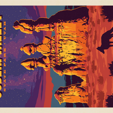 Goblin Valley State Park, Utah, Vintage Poster 1000 Jigsaw Puzzle 3D Modell