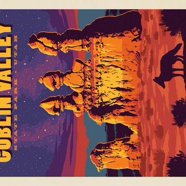 Goblin Valley State Park, Utah, Vintage Poster 100 Jigsaw Puzzle 3D Modell