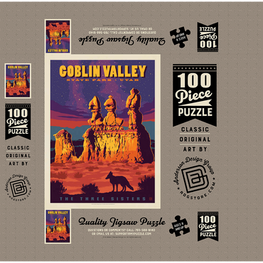 Goblin Valley State Park, Utah, Vintage Poster 100 Jigsaw Puzzle box 3D Modell