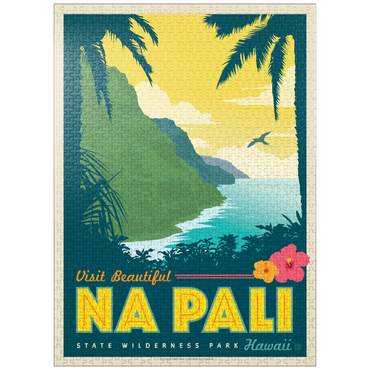 puzzleplate Hawaii: Na Pali State Wilderness Park, Vintage Poster 1000 Jigsaw Puzzle