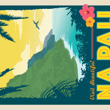 Hawaii: Na Pali State Wilderness Park, Vintage Poster 1000 Jigsaw Puzzle 3D Modell