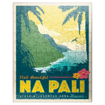 puzzleplate Hawaii: Na Pali State Wilderness Park, Vintage Poster 100 Jigsaw Puzzle