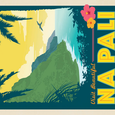 Hawaii: Na Pali State Wilderness Park, Vintage Poster 100 Jigsaw Puzzle 3D Modell