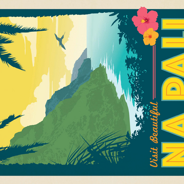 Hawaii: Na Pali State Wilderness Park, Vintage Poster 500 Jigsaw Puzzle 3D Modell