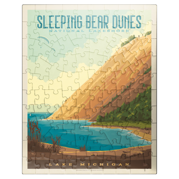 puzzleplate Sleeping Bear Dunes National Lakeshore, Vintage Poster 100 Jigsaw Puzzle