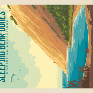 Sleeping Bear Dunes National Lakeshore, Vintage Poster 100 Jigsaw Puzzle 3D Modell
