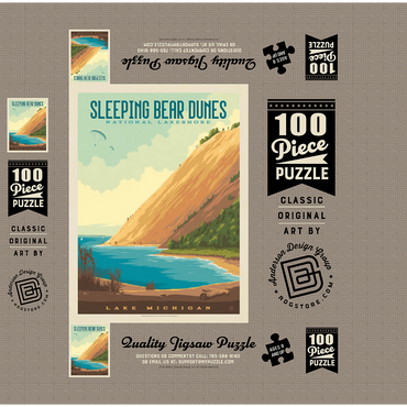 Sleeping Bear Dunes National Lakeshore, Vintage Poster 100 Jigsaw Puzzle box 3D Modell