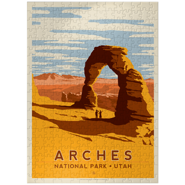 puzzleplate Arches National Park: Delicate Arch, Vintage Poster 300 Jigsaw Puzzle