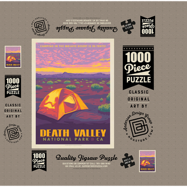 Death Valley National Park: Camping, Vintage Poster 1000 Jigsaw Puzzle box 3D Modell