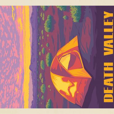 Death Valley National Park: Camping, Vintage Poster 100 Jigsaw Puzzle 3D Modell