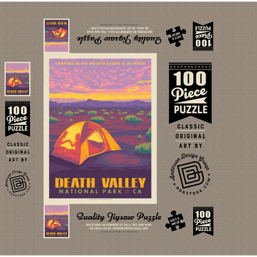 Death Valley National Park: Camping, Vintage Poster 100 Jigsaw Puzzle box 3D Modell
