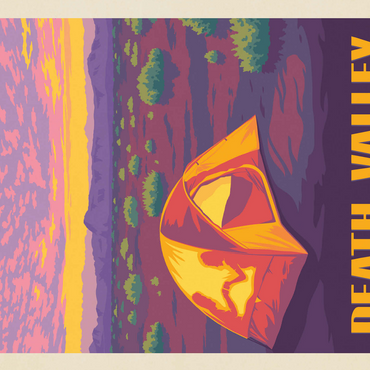 Death Valley National Park: Camping, Vintage Poster 500 Jigsaw Puzzle 3D Modell