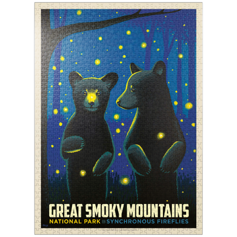 puzzleplate Great Smoky Mountains National Park: Firefly Cubs, Vintage Poster 1000 Jigsaw Puzzle