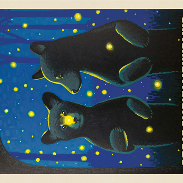 Great Smoky Mountains National Park: Firefly Cubs, Vintage Poster 1000 Jigsaw Puzzle 3D Modell