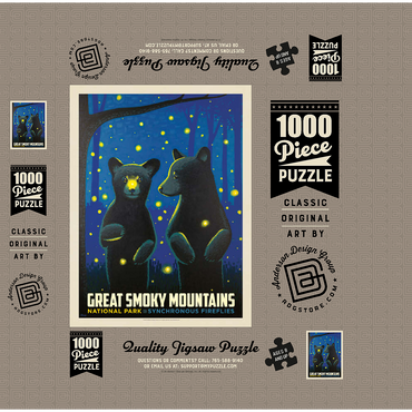 Great Smoky Mountains National Park: Firefly Cubs, Vintage Poster 1000 Jigsaw Puzzle box 3D Modell