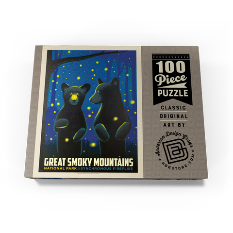 Great Smoky Mountains National Park: Firefly Cubs, Vintage Poster 100 Jigsaw Puzzle box view3