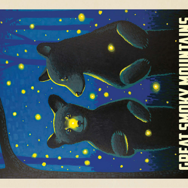 Great Smoky Mountains National Park: Firefly Cubs, Vintage Poster 100 Jigsaw Puzzle 3D Modell
