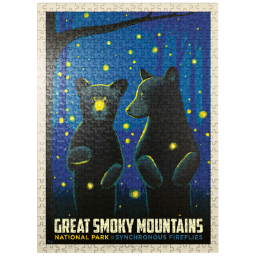 puzzleplate Great Smoky Mountains National Park: Firefly Cubs, Vintage Poster 500 Jigsaw Puzzle