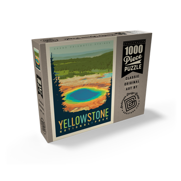 Yellowstone National Park: Grand Prismatic Springs, Vintage Poster 1000 Jigsaw Puzzle box view2