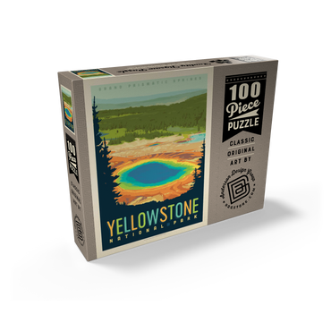 Yellowstone National Park: Grand Prismatic Springs, Vintage Poster 100 Jigsaw Puzzle box view2