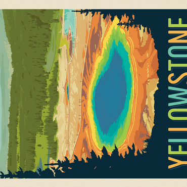 Yellowstone National Park: Grand Prismatic Springs, Vintage Poster 500 Jigsaw Puzzle 3D Modell