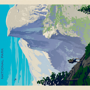 Yosemite National Park: Half Dome Vista, Vintage Poster 1000 Jigsaw Puzzle 3D Modell