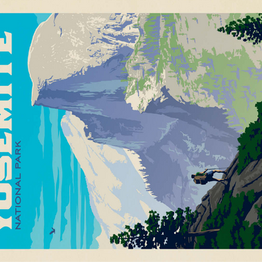 Yosemite National Park: Half Dome Vista, Vintage Poster 100 Jigsaw Puzzle 3D Modell