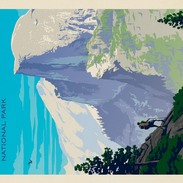 Yosemite National Park: Half Dome Vista, Vintage Poster 500 Jigsaw Puzzle 3D Modell