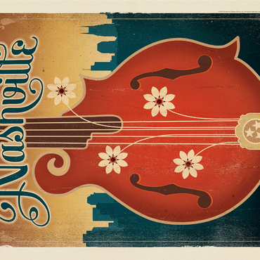 Dreams Come True In Music City, Vintage Poster 1000 Jigsaw Puzzle 3D Modell