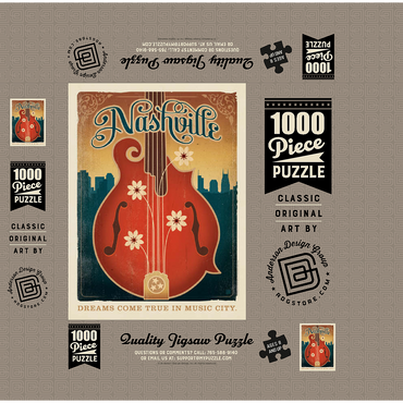 Dreams Come True In Music City, Vintage Poster 1000 Jigsaw Puzzle box 3D Modell