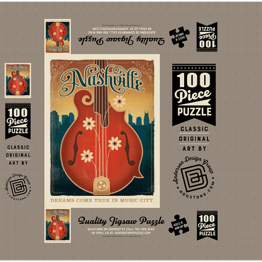 Dreams Come True In Music City, Vintage Poster 100 Jigsaw Puzzle box 3D Modell