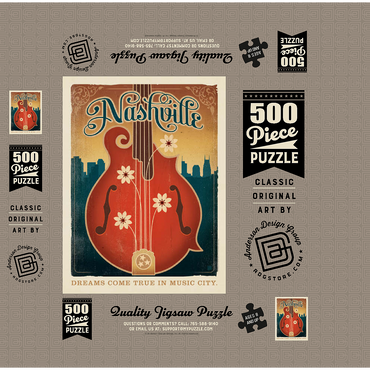 Dreams Come True In Music City, Vintage Poster 500 Jigsaw Puzzle box 3D Modell