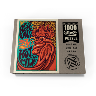 Nashville Hot Chicken (Groovy Blue), Vintage Poster 1000 Jigsaw Puzzle box view3