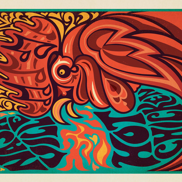 Nashville Hot Chicken (Groovy Blue), Vintage Poster 500 Jigsaw Puzzle 3D Modell