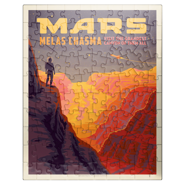 puzzleplate Mars: Melas Chasma, Vintage Poster 100 Jigsaw Puzzle