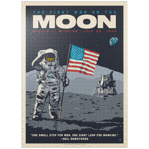 puzzleplate NASA 1969: First Man On The Moon, Vintage Poster 1000 Jigsaw Puzzle
