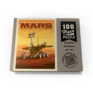 NASA 2003: Mars Opportunity Rover, Vintage Poster 100 Jigsaw Puzzle box view3
