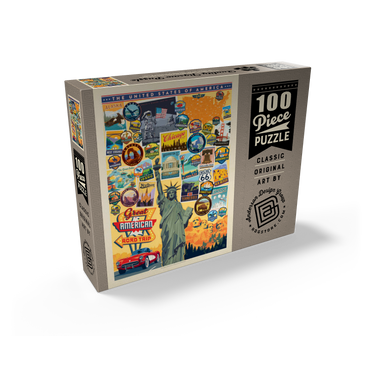 American Travel: USA Collage, Vintage Poster 100 Jigsaw Puzzle box view2