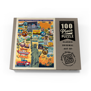 American Travel: USA Collage, Vintage Poster 100 Jigsaw Puzzle box view3