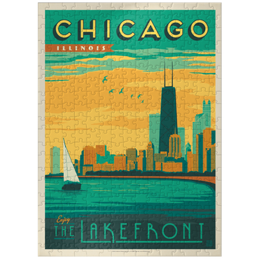 puzzleplate Chicago: Lakefront, Vintage Poster 300 Jigsaw Puzzle